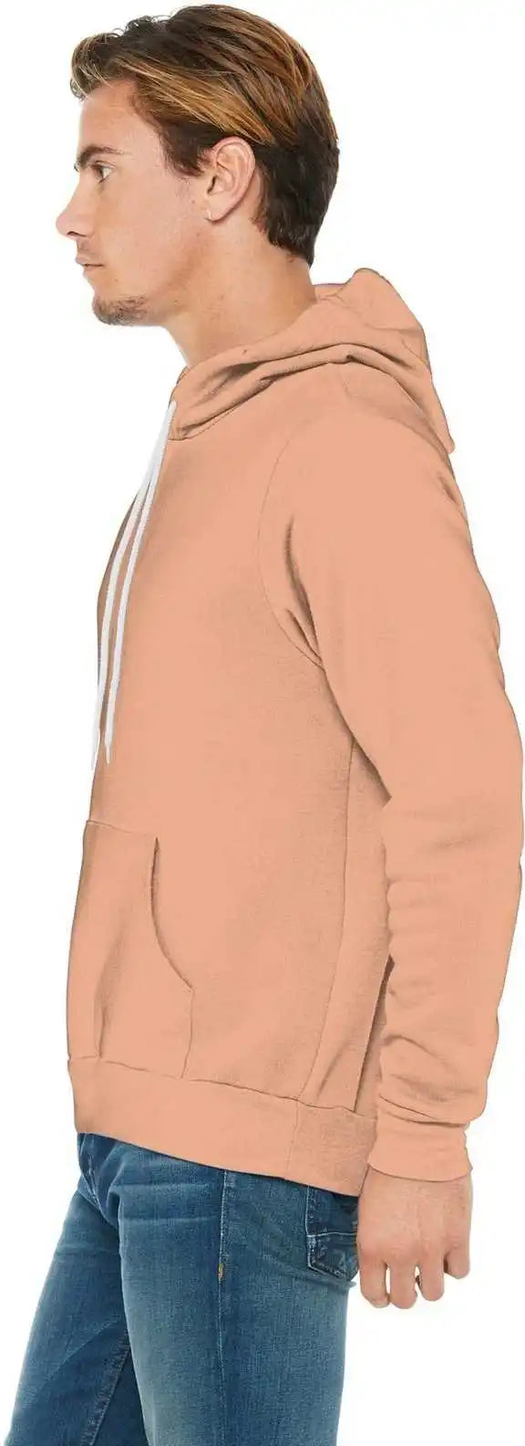 Bella + Canvas 3719 Unisex Sponge Fleece Pullover Hoodie Peach