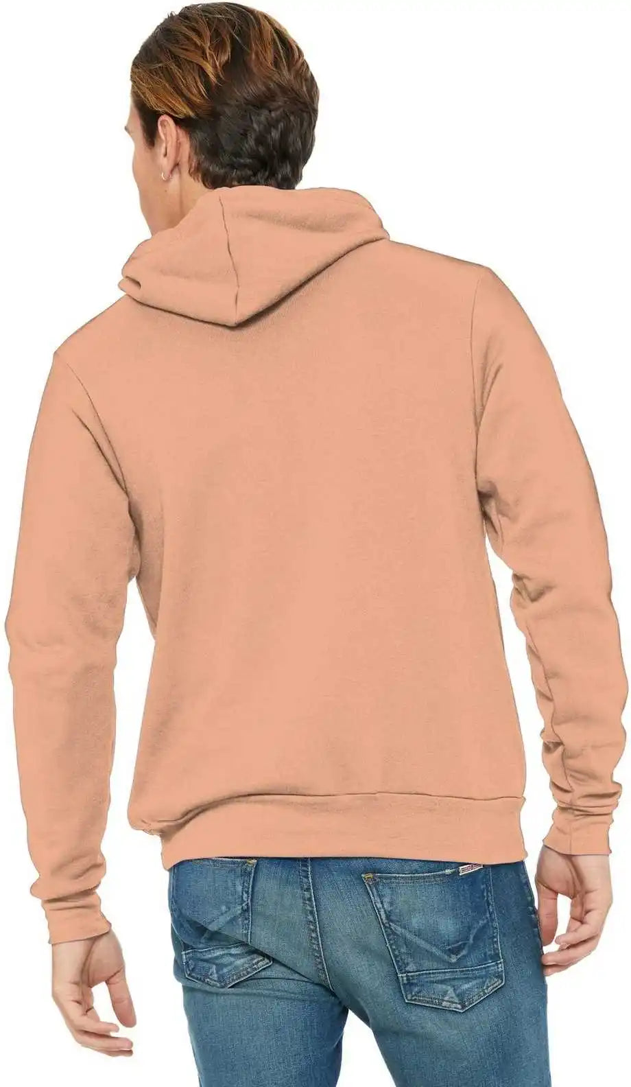 Bella + Canvas 3719 Unisex Sponge Fleece Pullover Hoodie Peach