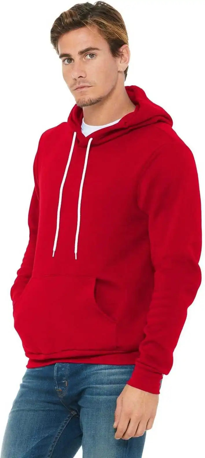 Bella + Canvas 3719 Unisex Sponge Fleece Pullover Hoodie - Red