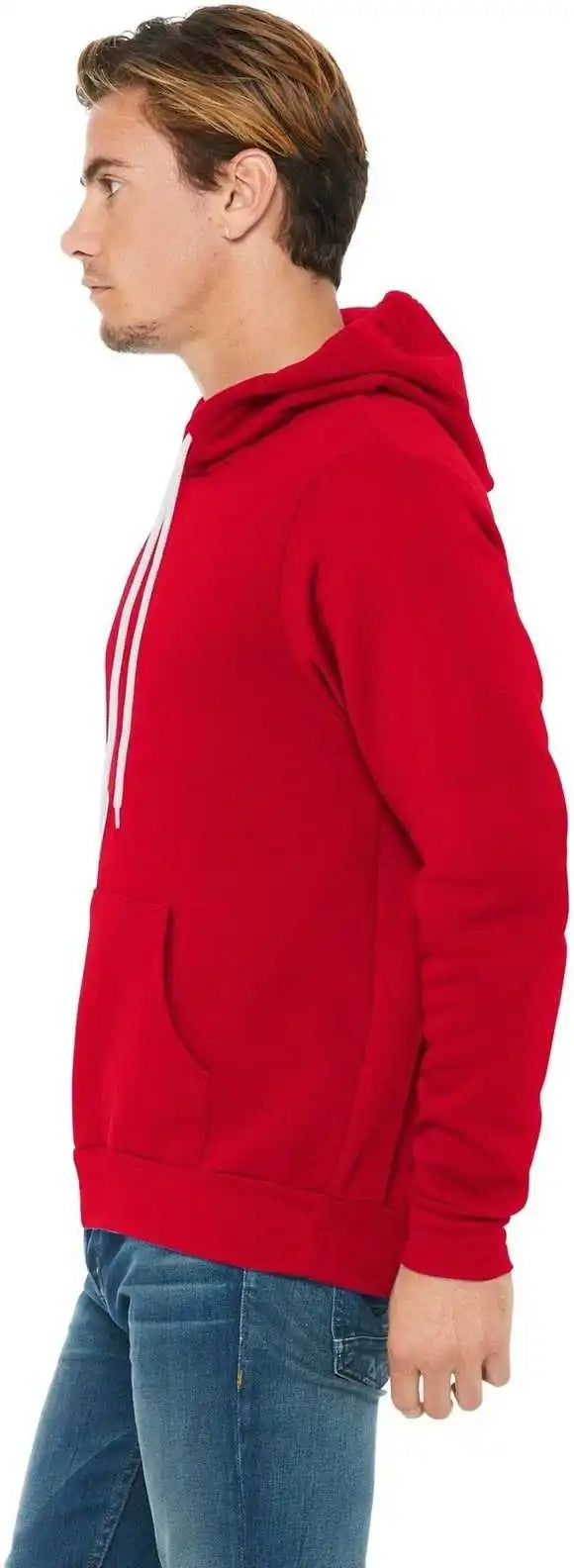 Bella + Canvas 3719 Unisex Sponge Fleece Pullover Hoodie - Red