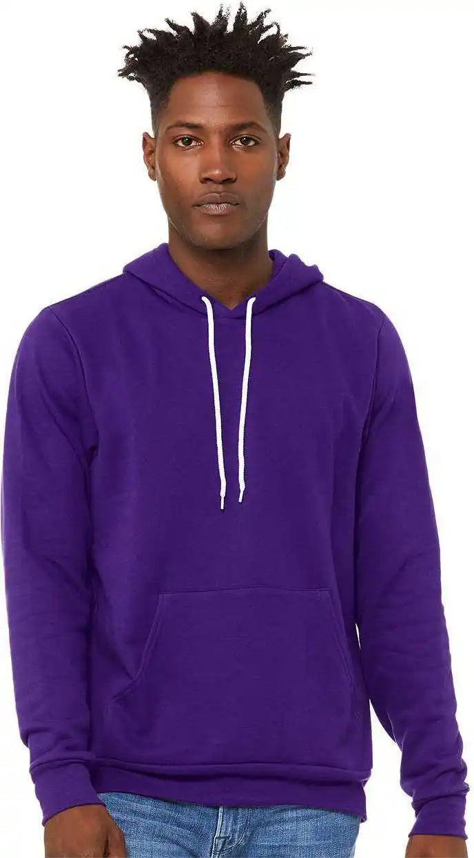 Bella + Canvas 3719 Unisex Sponge Fleece Pullover Hoodie Team Purple
