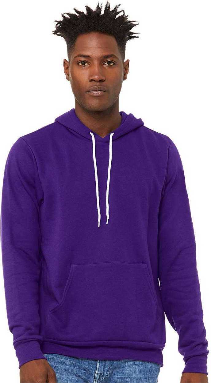 Bella + Canvas 3719 Unisex Sponge Fleece Pullover Hoodie - Team Purple