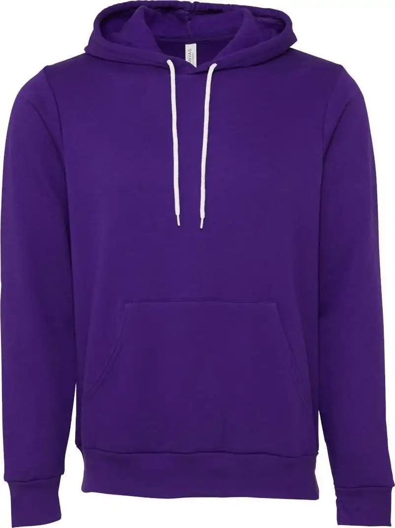Bella + Canvas 3719 Unisex Sponge Fleece Pullover Hoodie Team Purple
