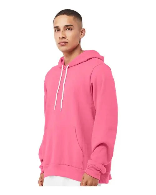 Bella + Canvas 3719c Sponge Fleece Hoodie - 3719 - Heather Charity Pink