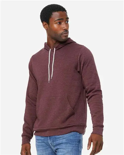 Bella + Canvas 3719c Sponge Fleece Hoodie - 3719 - Heather Maroon