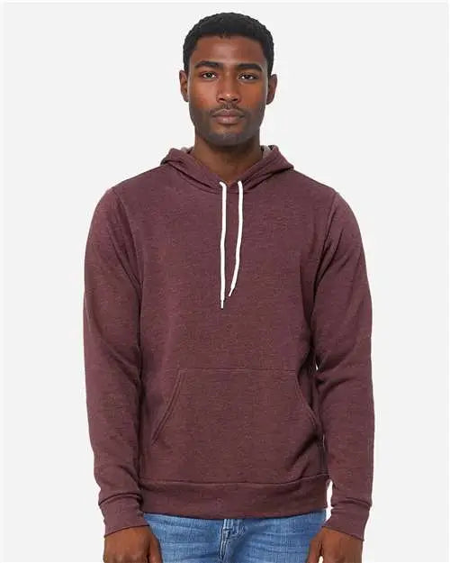 Bella + Canvas 3719c Sponge Fleece Hoodie - 3719 - Heather Maroon