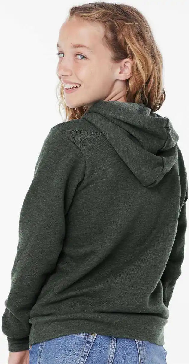 Bella + Canvas 3719y Youth Sponge Fleece Hoodie - Heather Forest