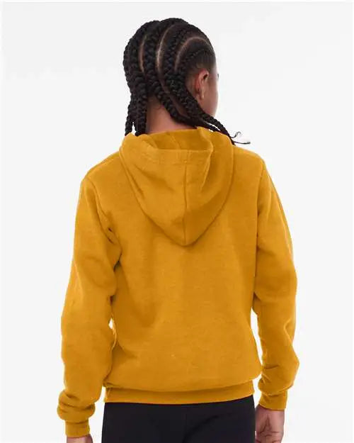 Bella + Canvas 3719y Youth Sponge Fleece Hoodie - Heather Mustard