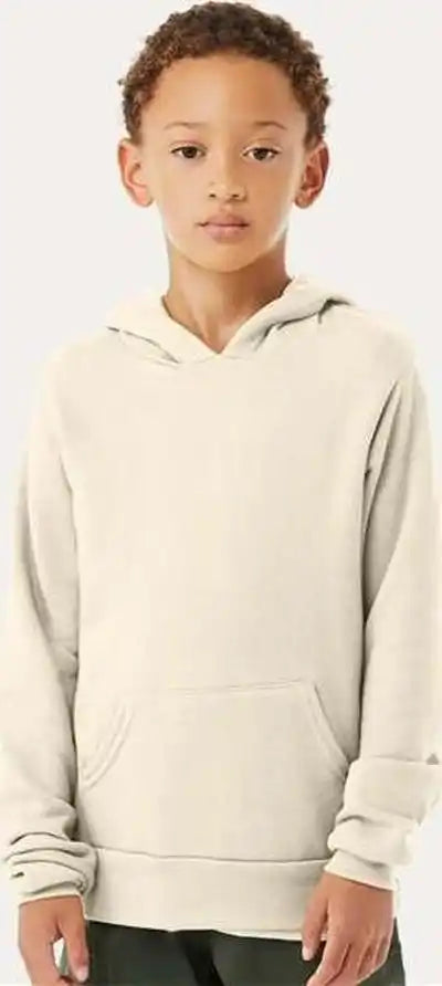 Bella + Canvas 3719y Youth Sponge Fleece Hoodie - Natural