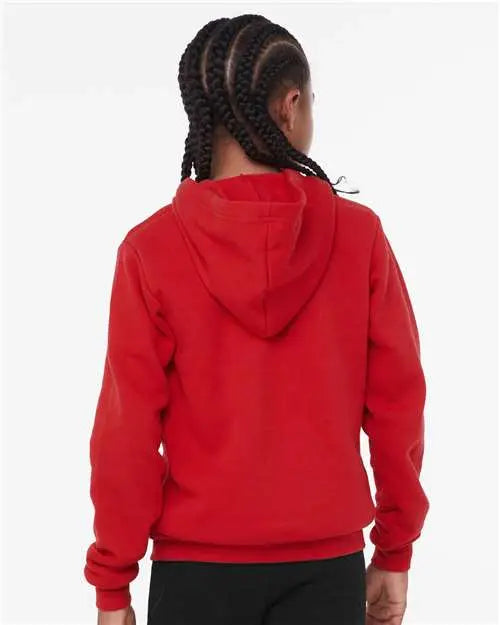 Bella + Canvas 3719y Youth Sponge Fleece Hoodie - Red