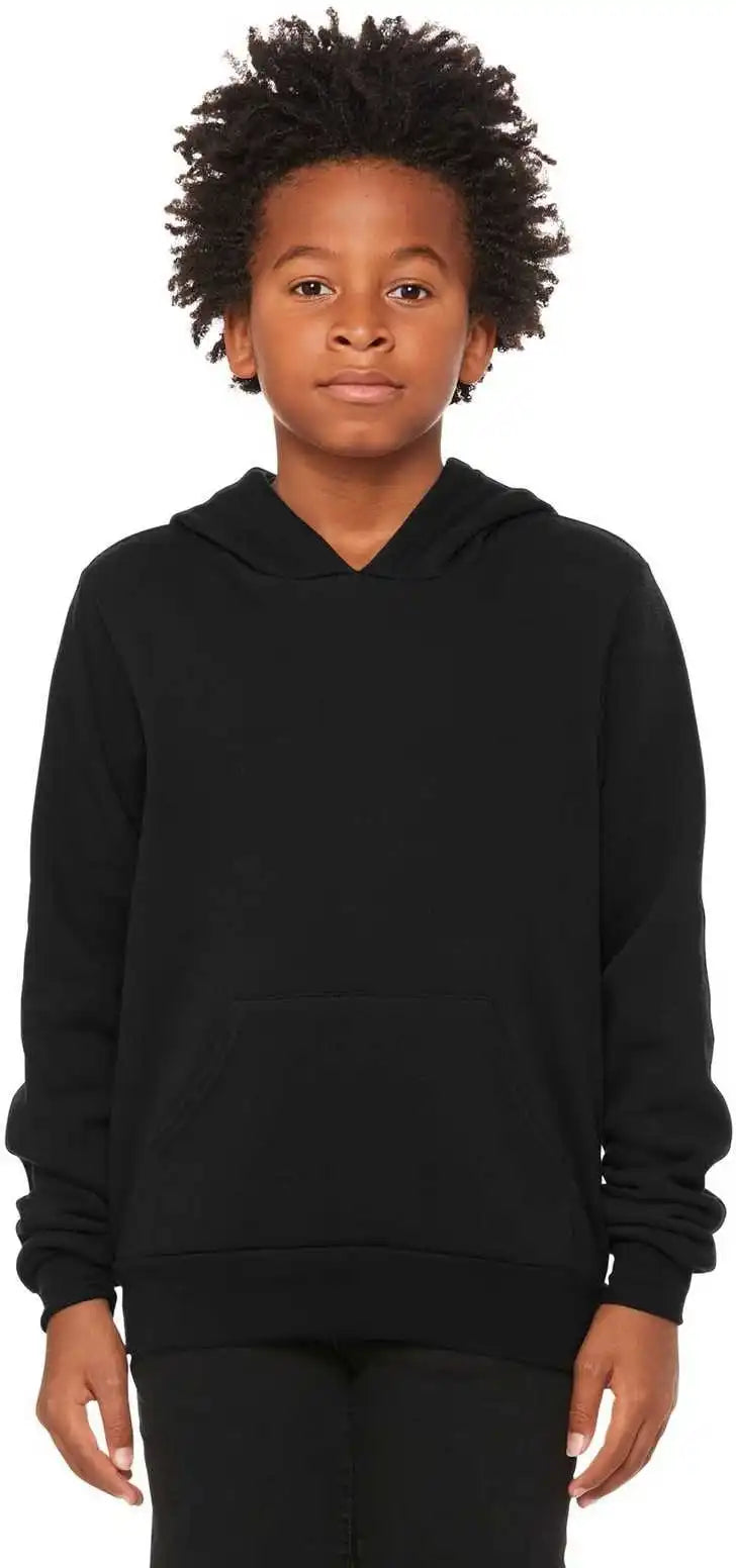 Bella + Canvas 3719y Youth Sponge Fleece Pullover Hoodie Black