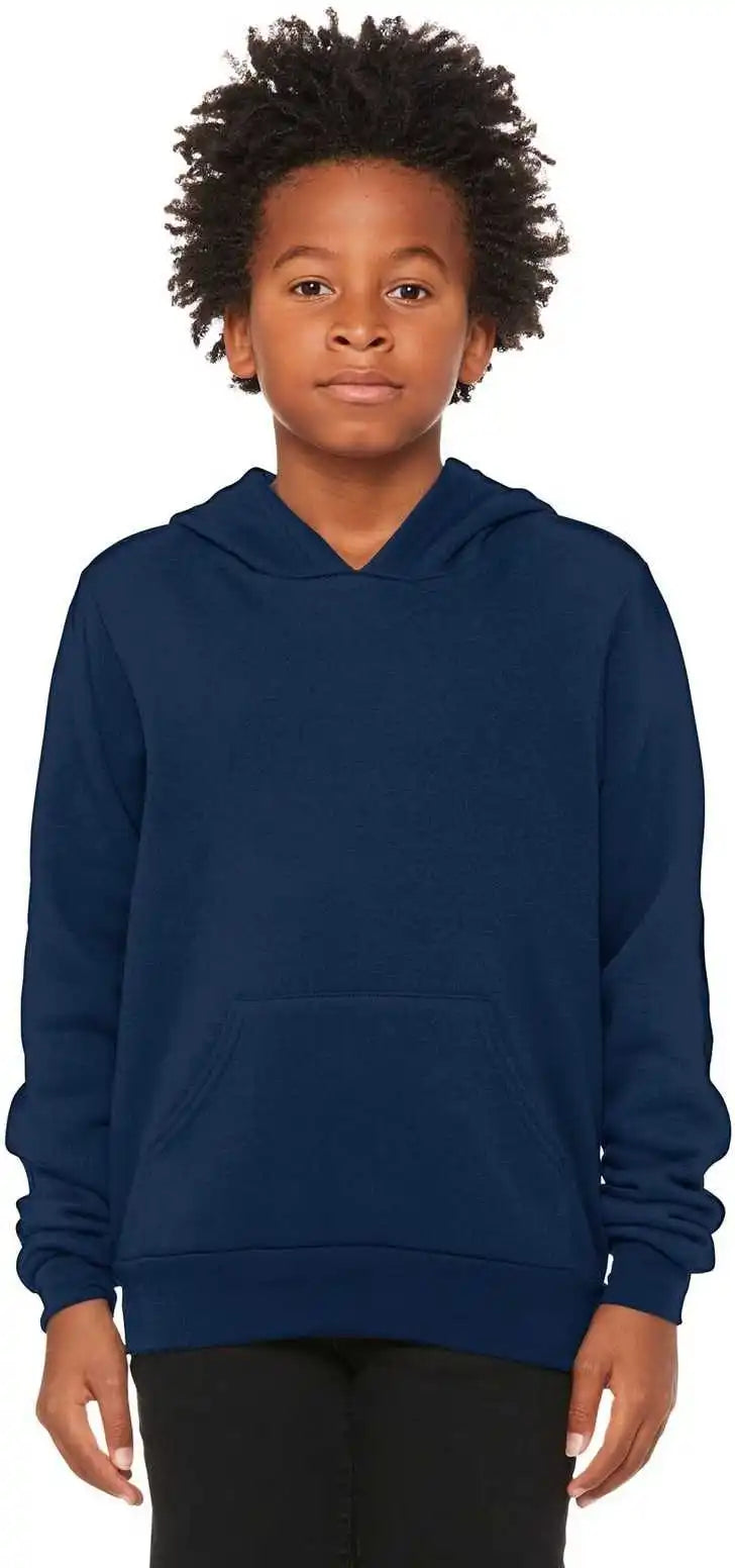 Bella + Canvas 3719y Youth Sponge Fleece Pullover Hoodie Navy
