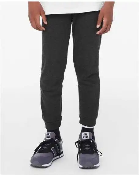 Bella + Canvas 3727y Youth Jogger Sweatpants - Dark Gray Heather