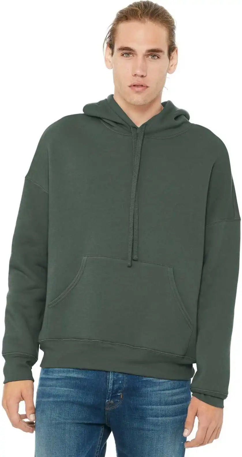 Bella + Canvas 3729 Unisex Sponge Fleece Pullover Dtm Hoodie Military Green