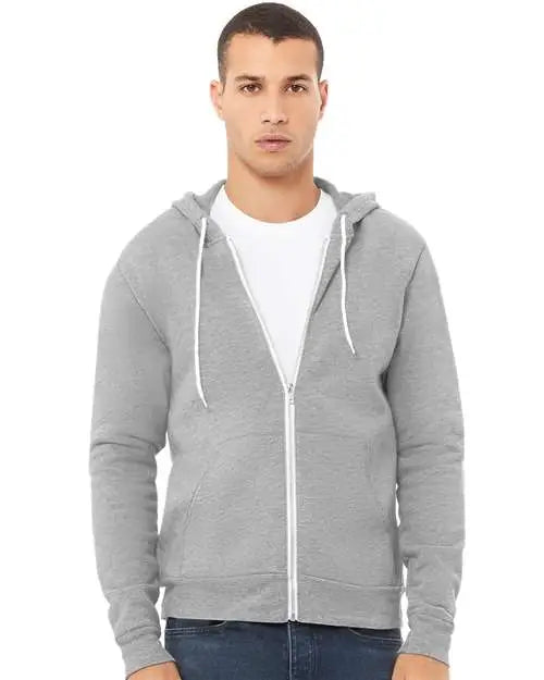 Bella + Canvas 3739 Sponge Fleece Full-zip Hoodie - Athletic Heather