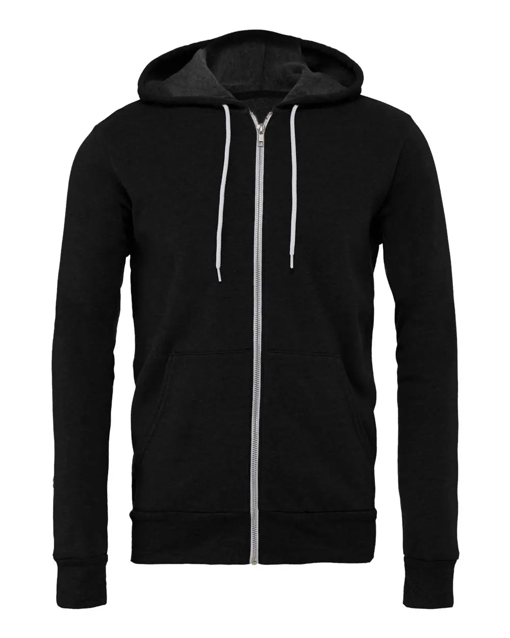 Bella + Canvas 3739 Sponge Fleece Full-zip Hoodie - Black Heather - Xs