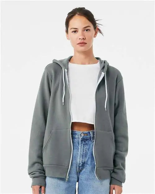 Bella + Canvas 3739 Sponge Fleece Full-zip Hoodie - Blue Storm