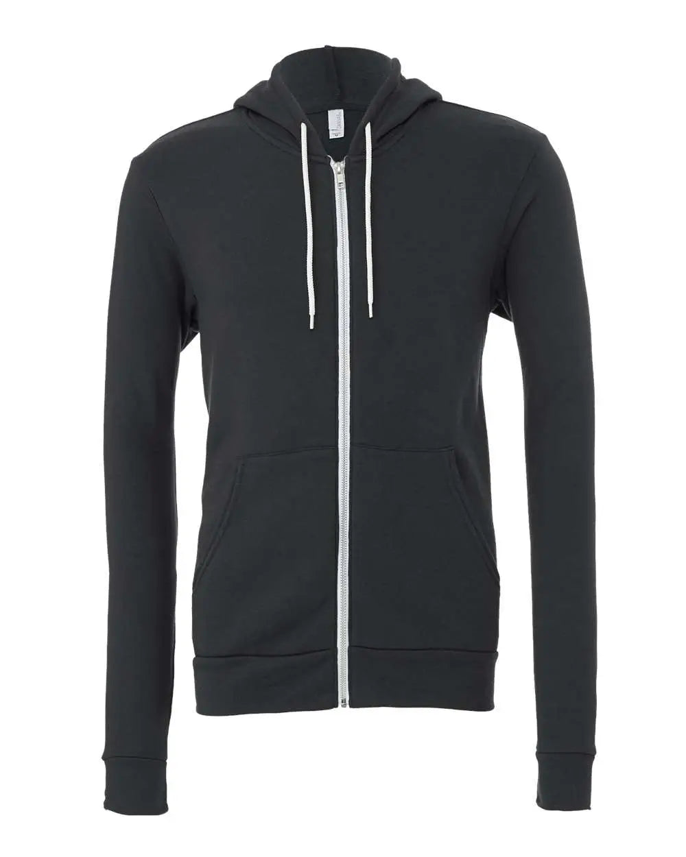 Bella + Canvas 3739 Sponge Fleece Full-zip Hoodie - Dark Grey