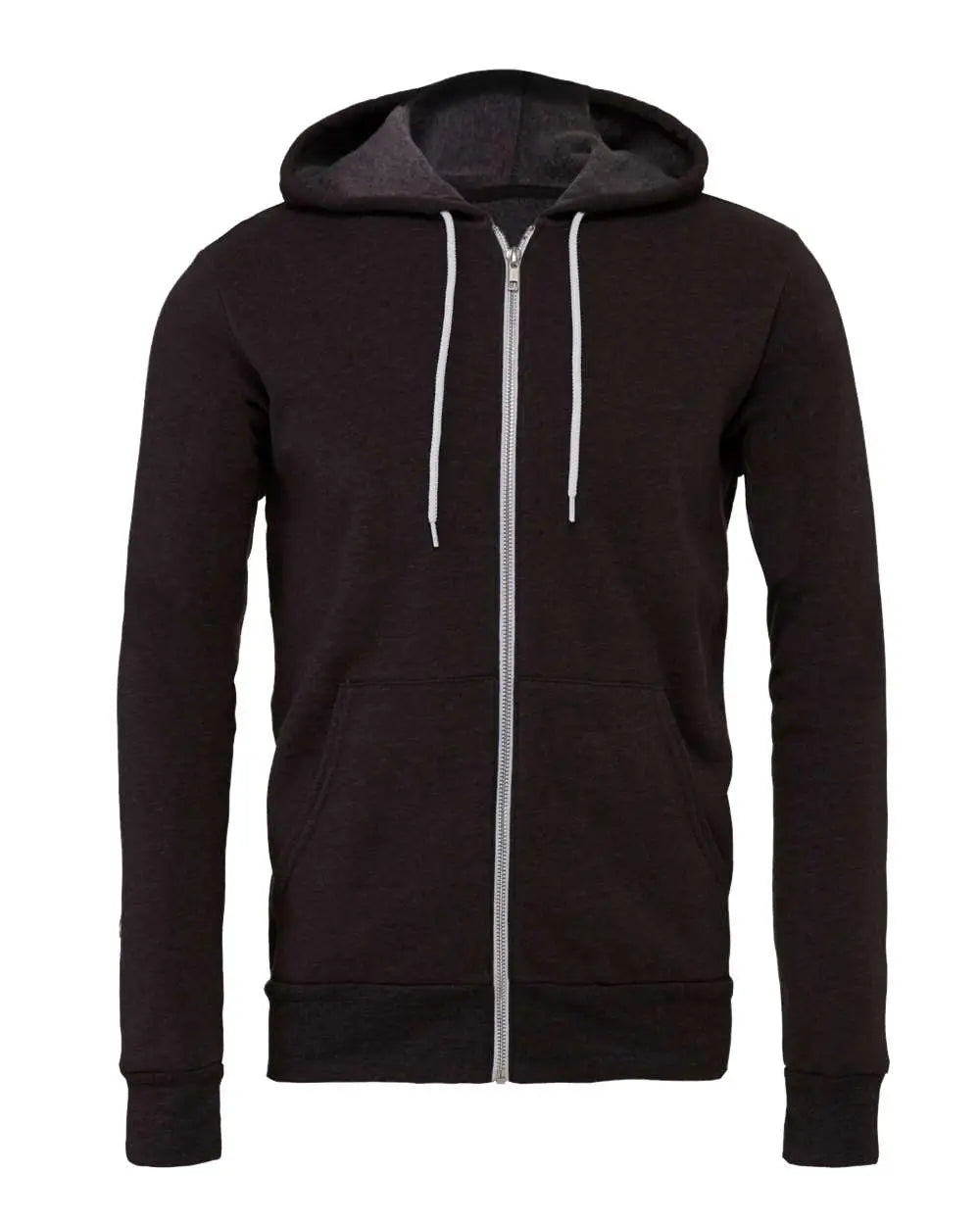 Bella + Canvas 3739 Sponge Fleece Full-zip Hoodie - Dark Grey Heather - Xs