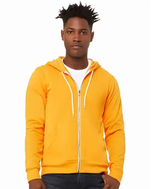 Bella + Canvas 3739 Sponge Fleece Full-zip Hoodie - Gold