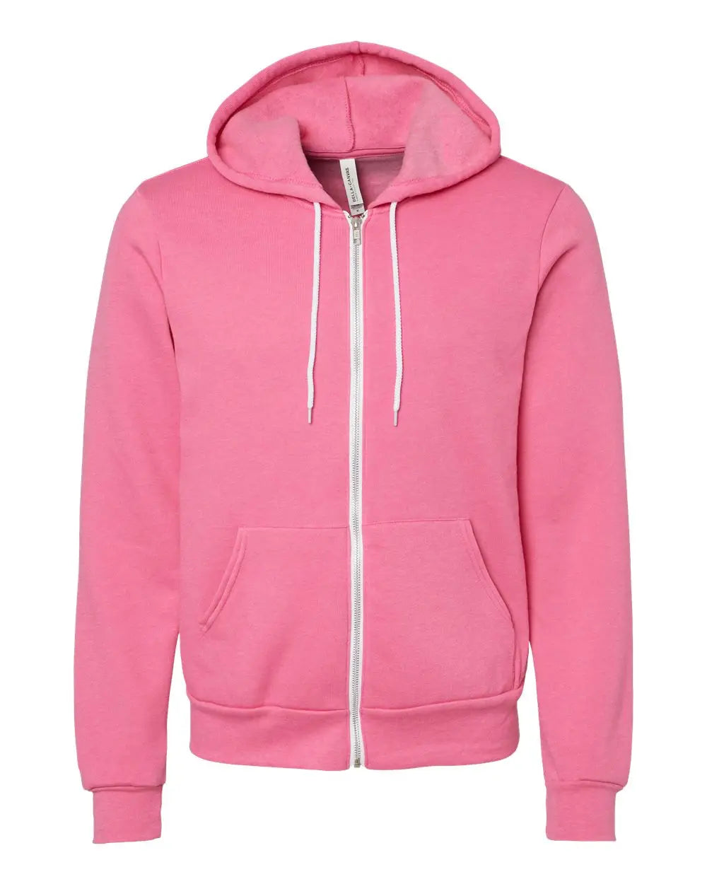 Bella + Canvas 3739 Sponge Fleece Full-zip Hoodie - Heather Charity Pink - Xs