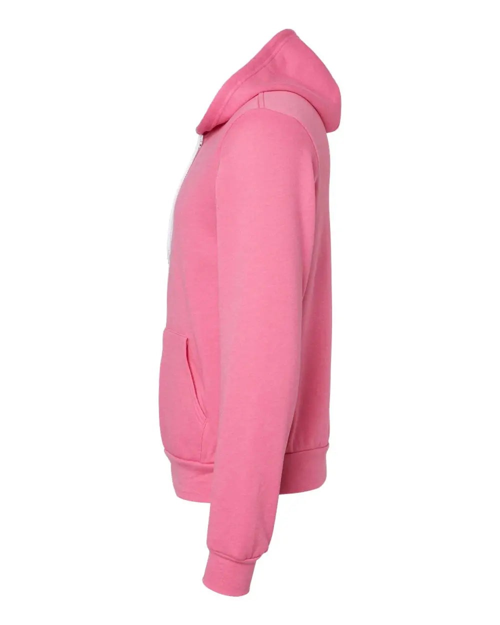 Bella + Canvas 3739 Sponge Fleece Full-zip Hoodie - Heather Charity Pink