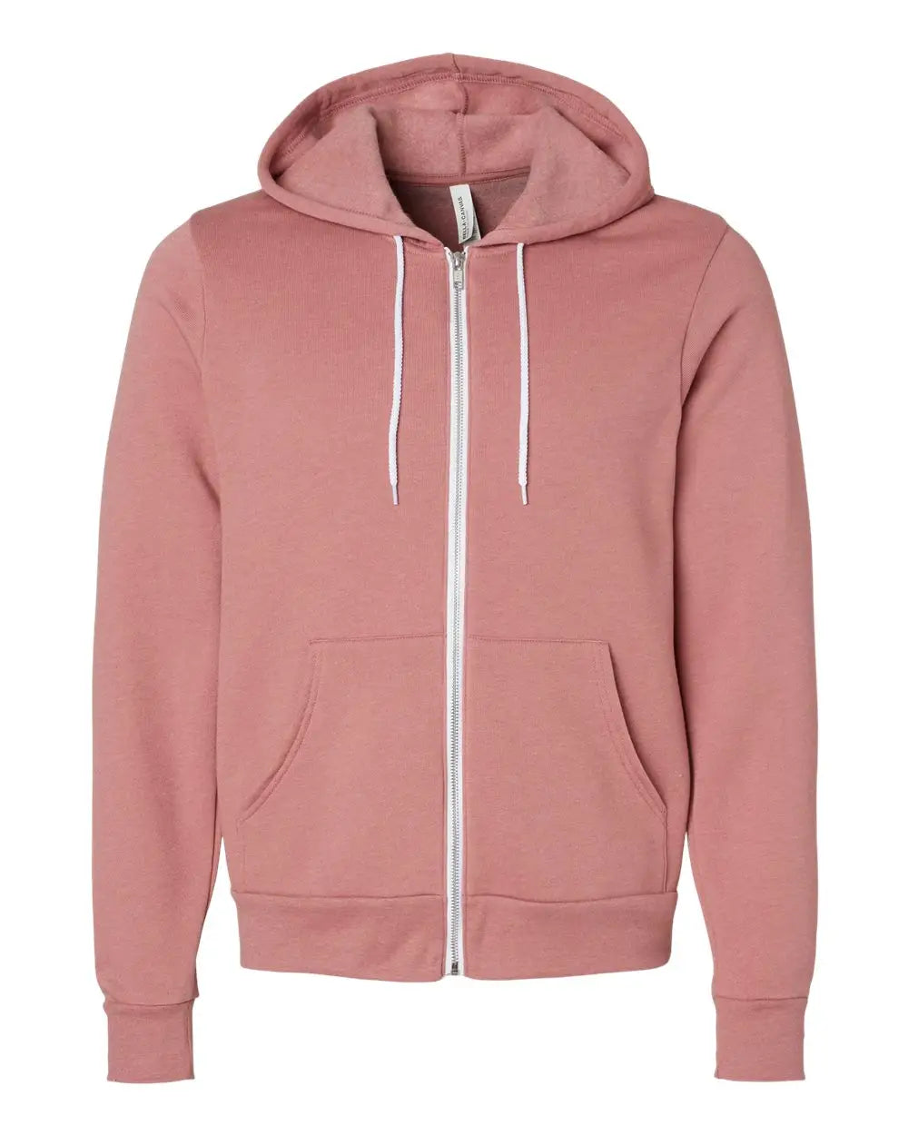 Bella + Canvas 3739 Sponge Fleece Full-zip Hoodie - Heather Mauve - Red / Xs