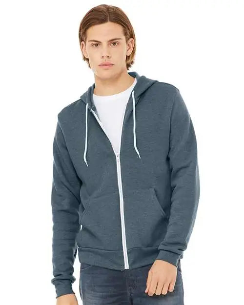 Bella + Canvas 3739 Sponge Fleece Full-zip Hoodie - Heather Slate
