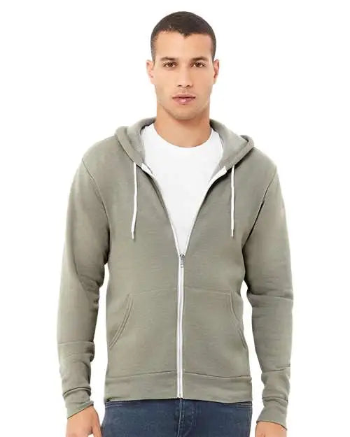 Bella + Canvas 3739 Sponge Fleece Full-zip Hoodie - Heather Stone