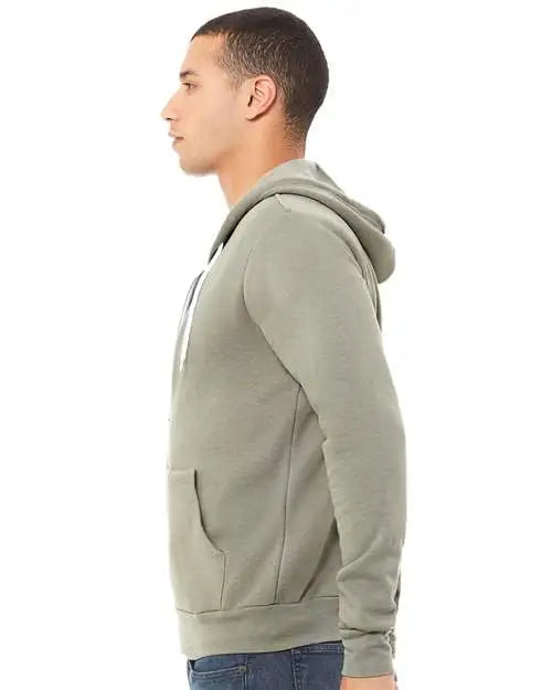 Bella + Canvas 3739 Sponge Fleece Full-zip Hoodie - Heather Stone