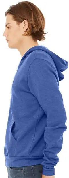 Bella + Canvas 3739 Sponge Fleece Full-zip Hoodie - Heather True Royal