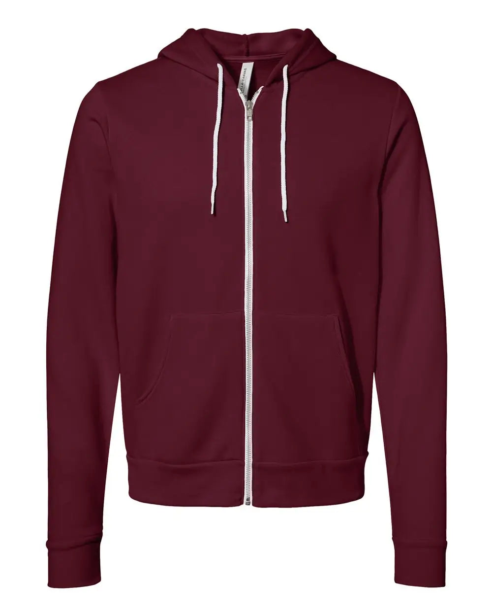 Bella + Canvas 3739 Sponge Fleece Full-zip Hoodie - Maroon