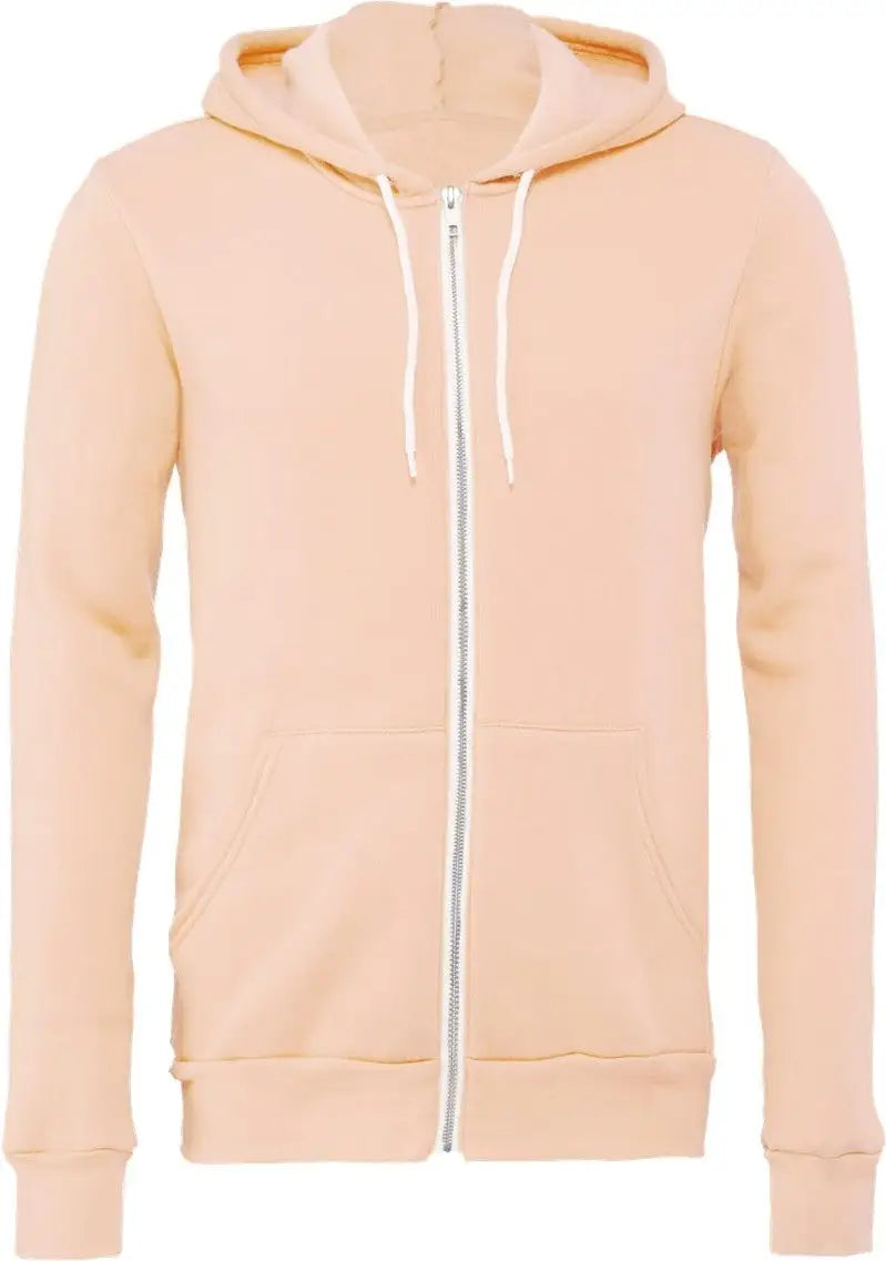 Bella + Canvas 3739 Sponge Fleece Full-zip Hoodie - Peach