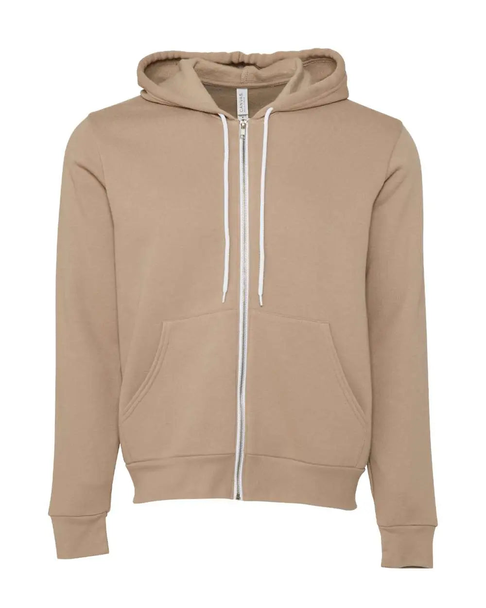 Bella + Canvas 3739 Sponge Fleece Full-zip Hoodie - Tan - Xs
