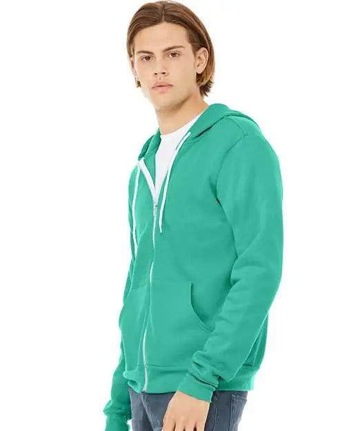 Bella + Canvas 3739 Sponge Fleece Full-zip Hoodie - Teal
