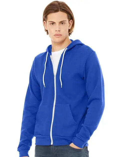 Bella + Canvas 3739 Sponge Fleece Full-zip Hoodie - True Royal