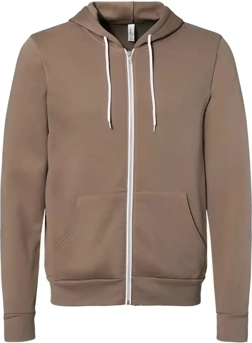 Bella + Canvas 3739 Sponge Fleece Full Zip Hoodie Vintage Brown