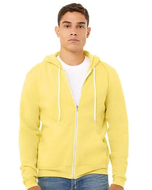 Bella + Canvas 3739 Sponge Fleece Full-zip Hoodie - Yellow