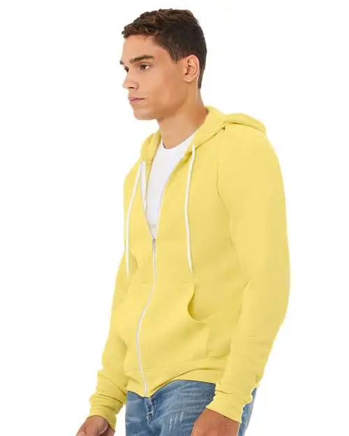 Bella + Canvas 3739 Sponge Fleece Full-zip Hoodie - Yellow