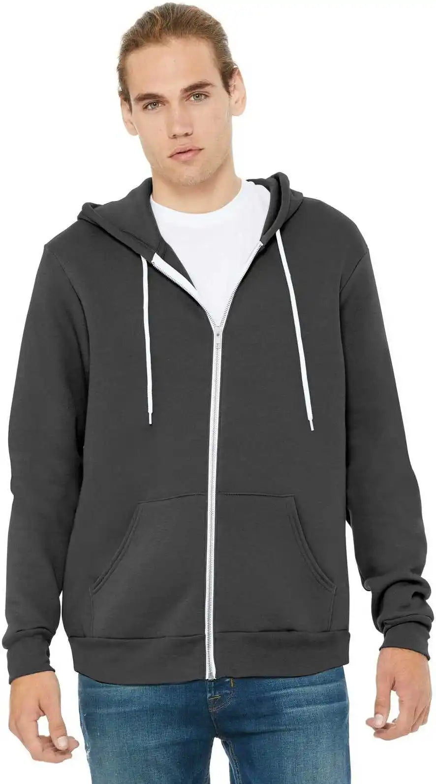 Bella + Canvas 3739 Unisex Sponge Fleece Full-zip Hoodie - Asphalt