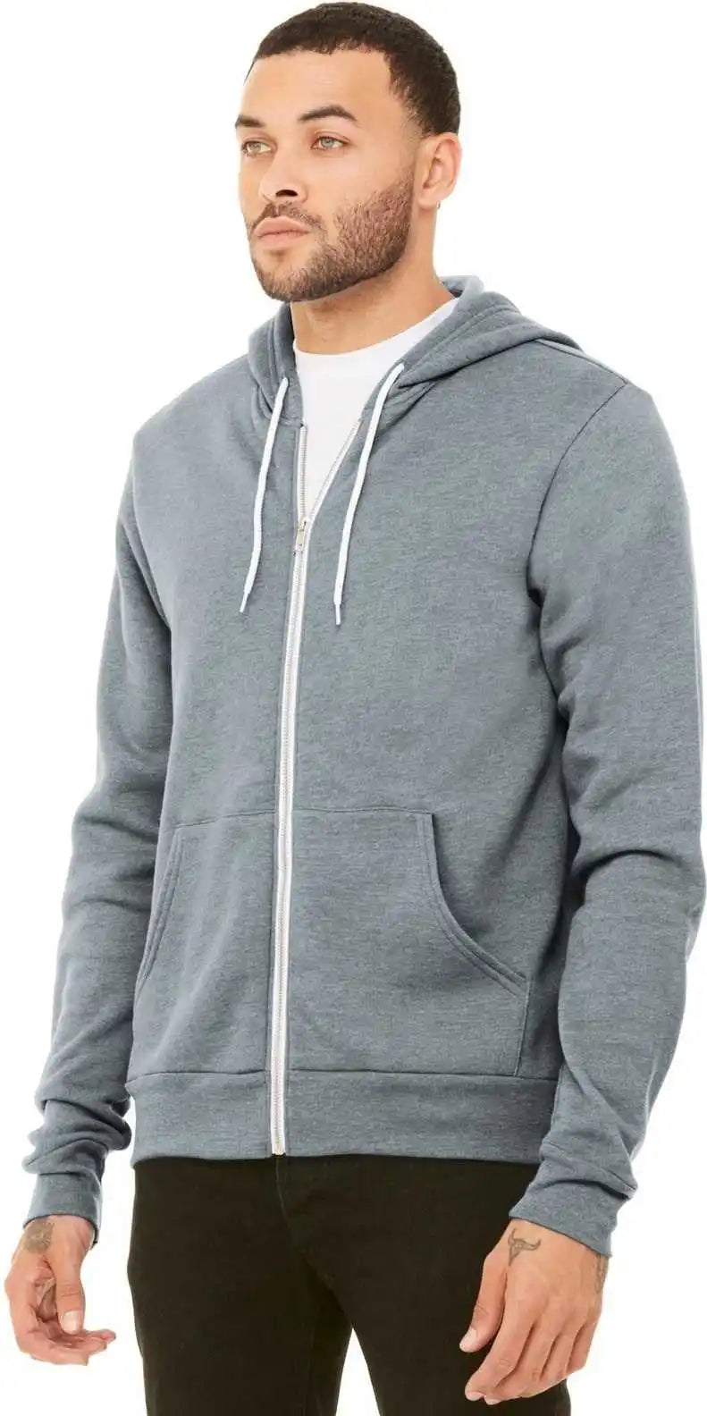 Bella + Canvas 3739 Unisex Sponge Fleece Full Zip Hoodie Athletic Heather