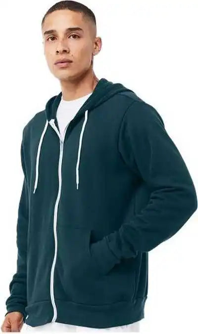 Bella + Canvas 3739 Unisex Sponge Fleece Full Zip Hoodie Atlantic