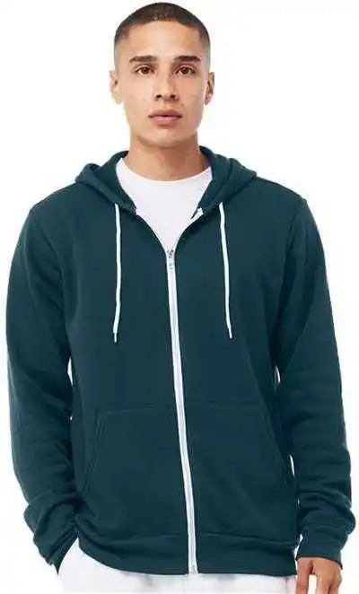 Bella + Canvas 3739 Unisex Sponge Fleece Full Zip Hoodie Atlantic