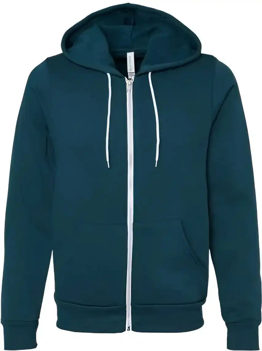 Bella + Canvas 3739 Unisex Sponge Fleece Full Zip Hoodie Atlantic