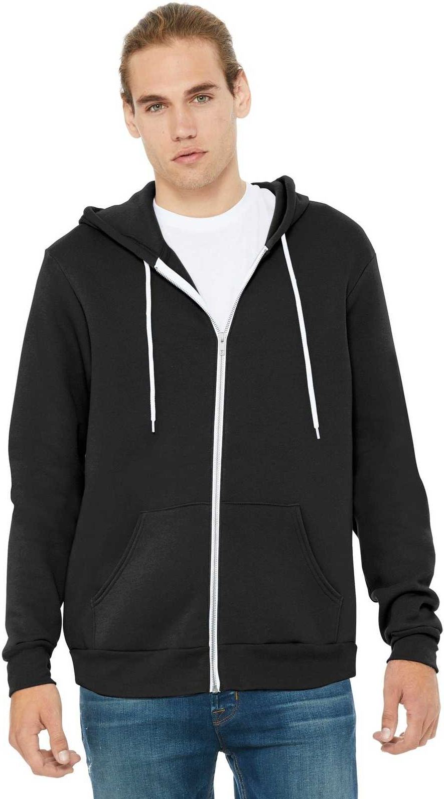 Bella + Canvas 3739 Unisex Sponge Fleece Full-zip Hoodie - Black
