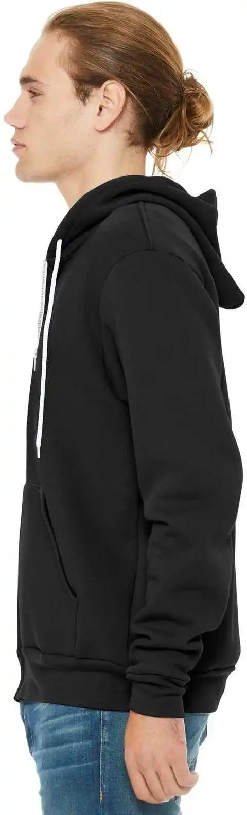 Bella + Canvas 3739 Unisex Sponge Fleece Full Zip Hoodie Black