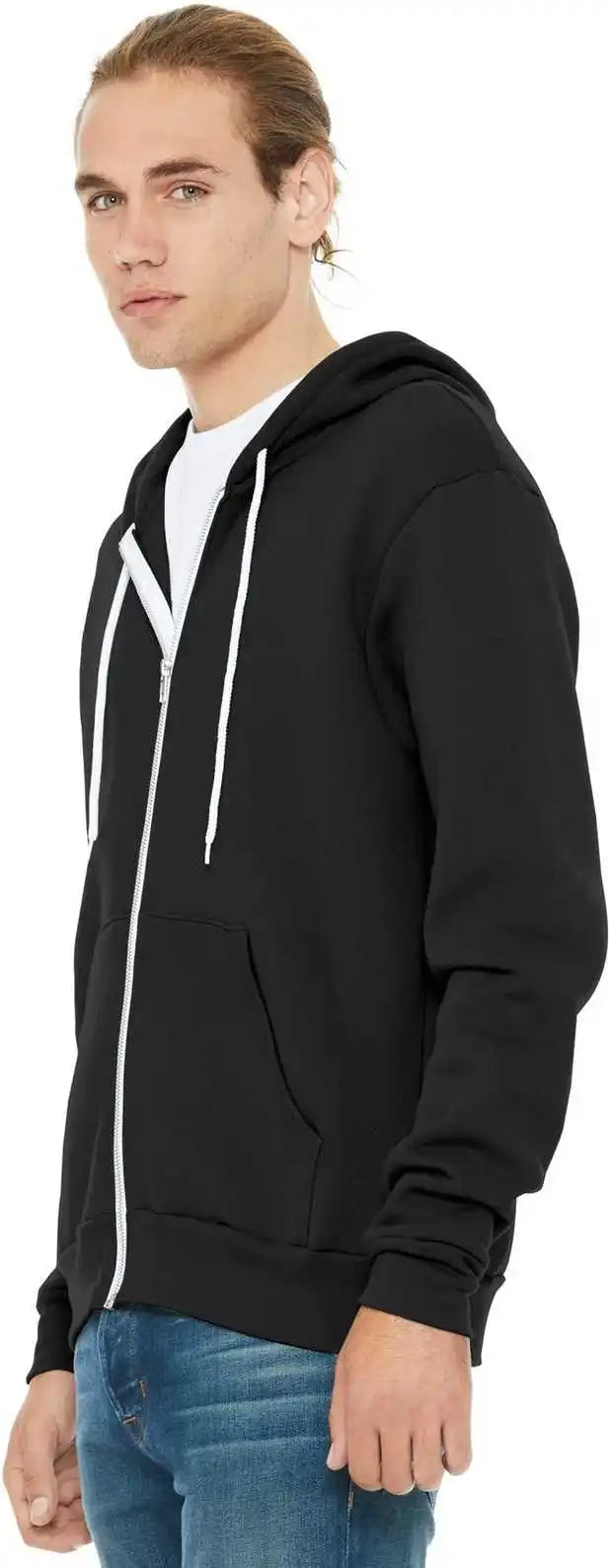 Bella + Canvas 3739 Unisex Sponge Fleece Full Zip Hoodie Black