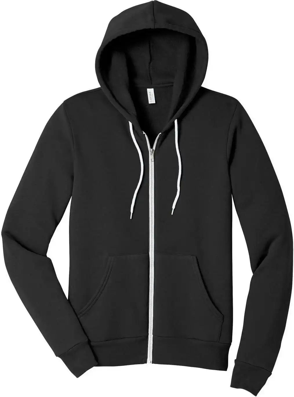 Bella + Canvas 3739 Unisex Sponge Fleece Full Zip Hoodie Black