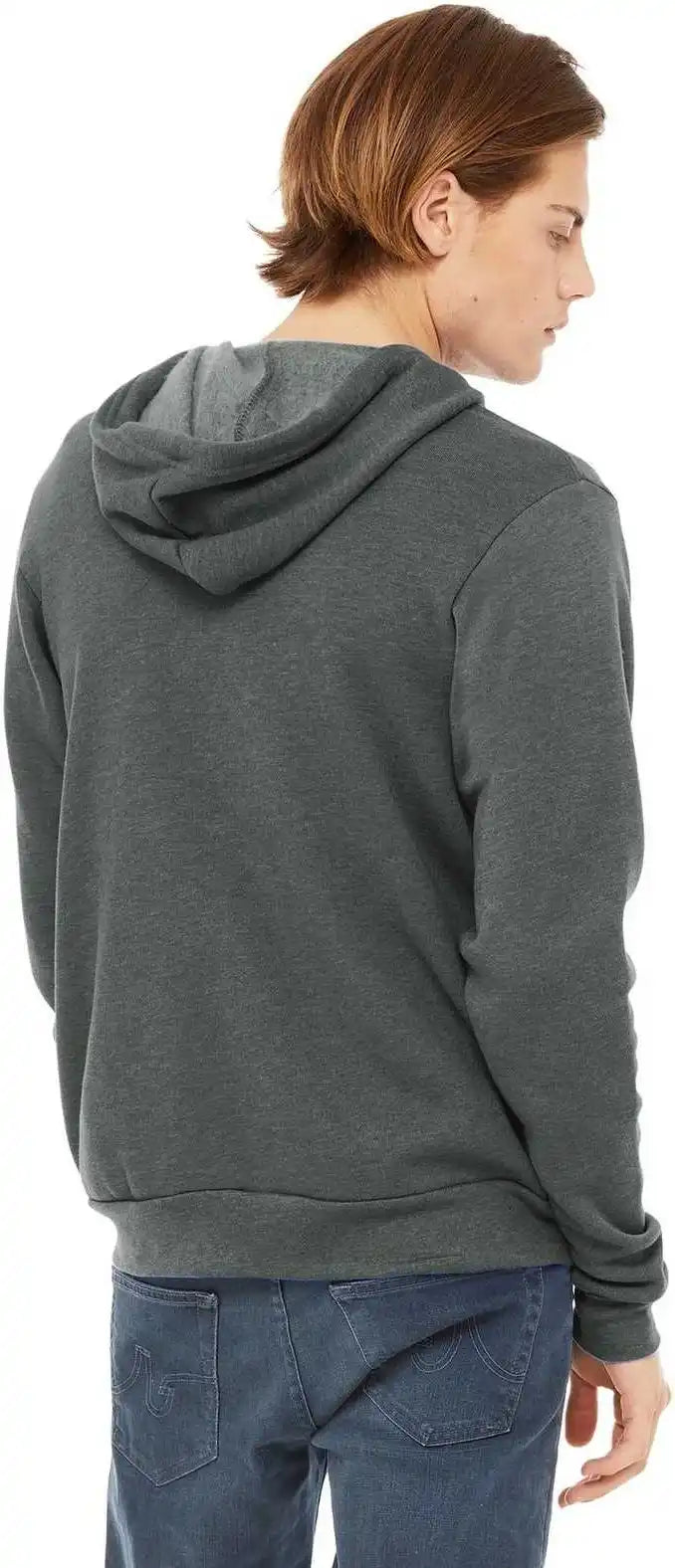 Bella + Canvas 3739 Unisex Sponge Fleece Full Zip Hoodie Deep Heather