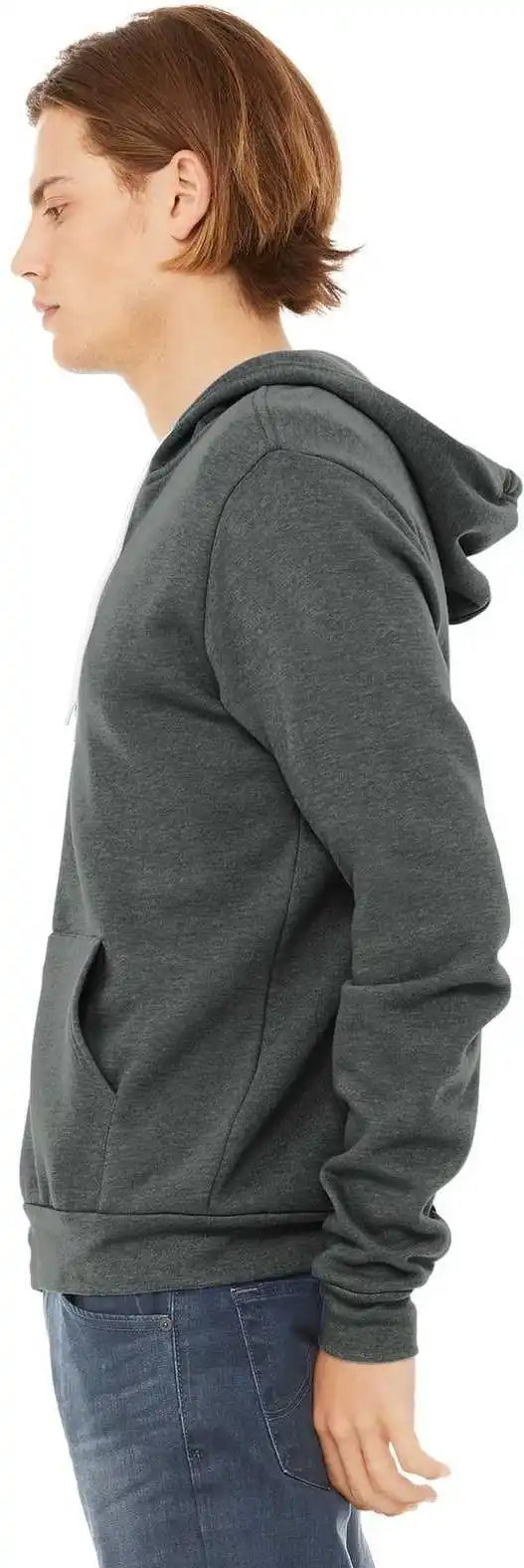 Bella + Canvas 3739 Unisex Sponge Fleece Full Zip Hoodie Deep Heather
